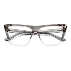 Square Transparent Gray Eyeglasses