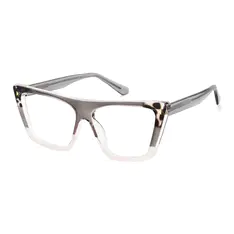 Square Transparent Gray Eyeglasses