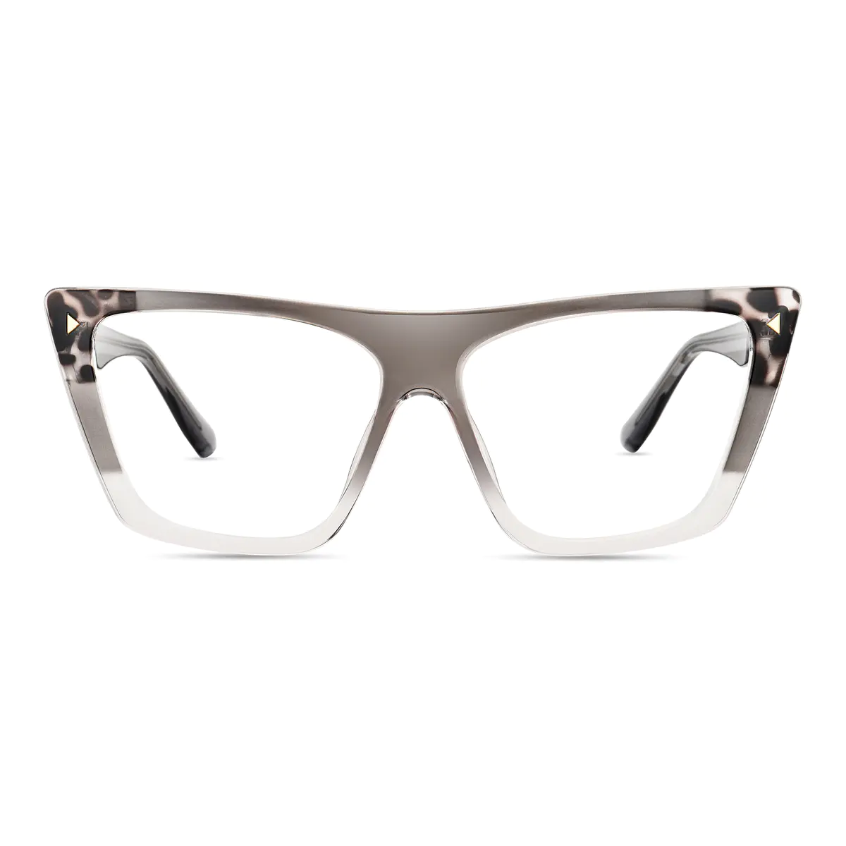 Square Transparent Gray Eyeglasses