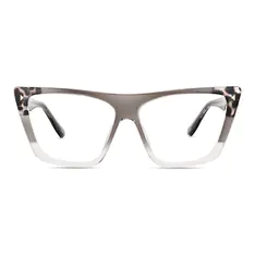 Square Transparent Gray Eyeglasses