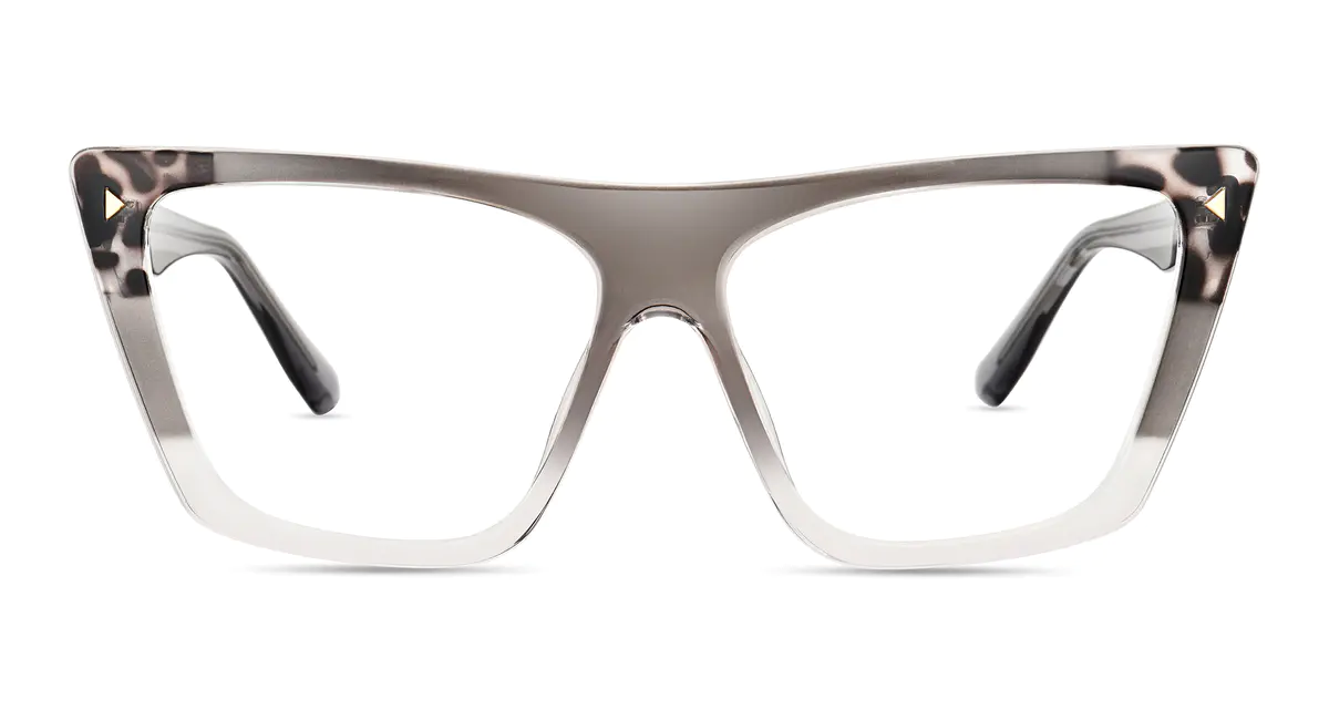 Square Transparent Gray Eyeglasses