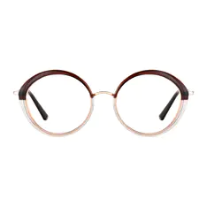 Round Brown/Clear Eyeglasses