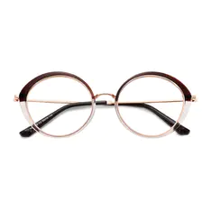 Round Brown/Clear Eyeglasses