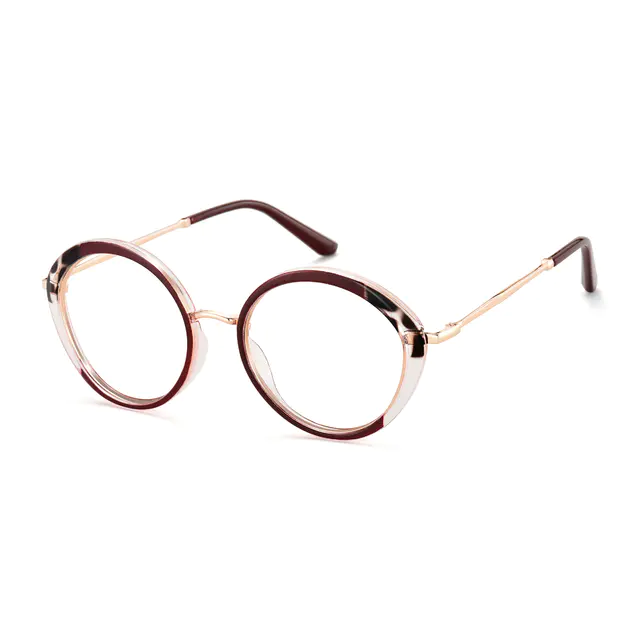 Round Red/Clear Eyeglasses