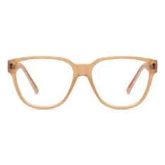 Square Transparent Beige Eyeglasses