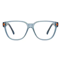 Square Transparent Blue Eyeglasses