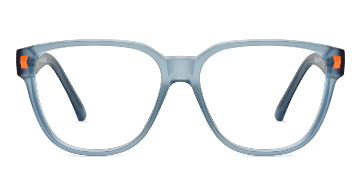 Square Transparent Blue Eyeglasses