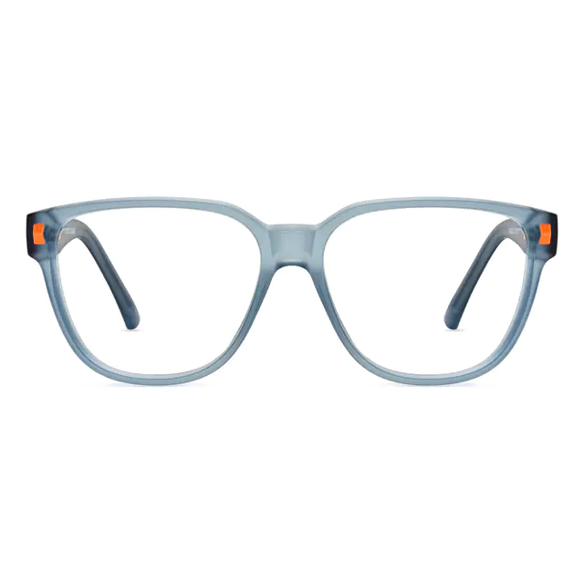 Square Transparent Blue Eyeglasses