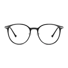 Round Black/Silver Eyeglasses