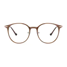 Round Transparent Brown/Rose Gold Eyeglasses