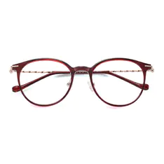 Round Transparent Red/Rose Gold Eyeglasses