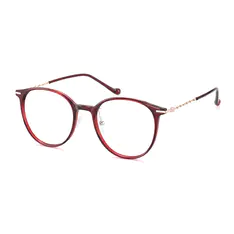 Round Transparent Red/Rose Gold Eyeglasses