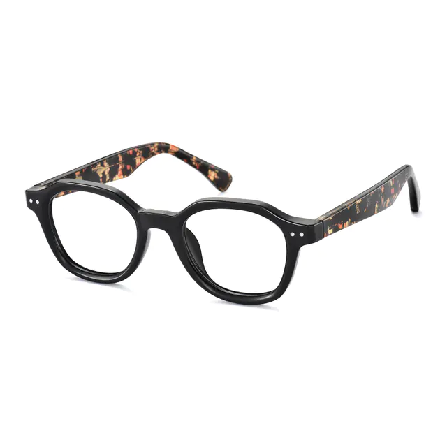 Round Black/Tortoiseshell Eyeglasses