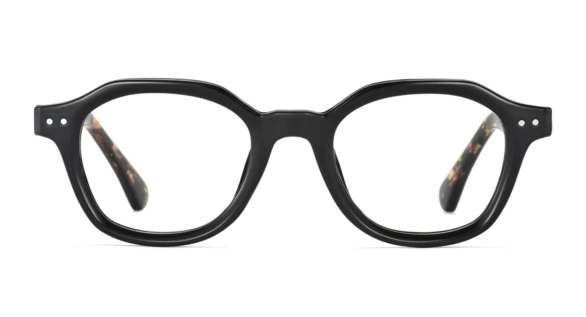 Round Black/Tortoiseshell Eyeglasses