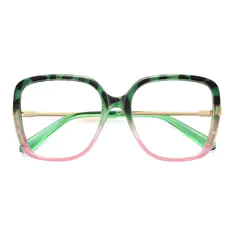 Square Green/Pink Eyeglasses