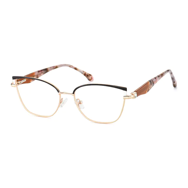 Cat-eye Gold/Brown Eyeglasses