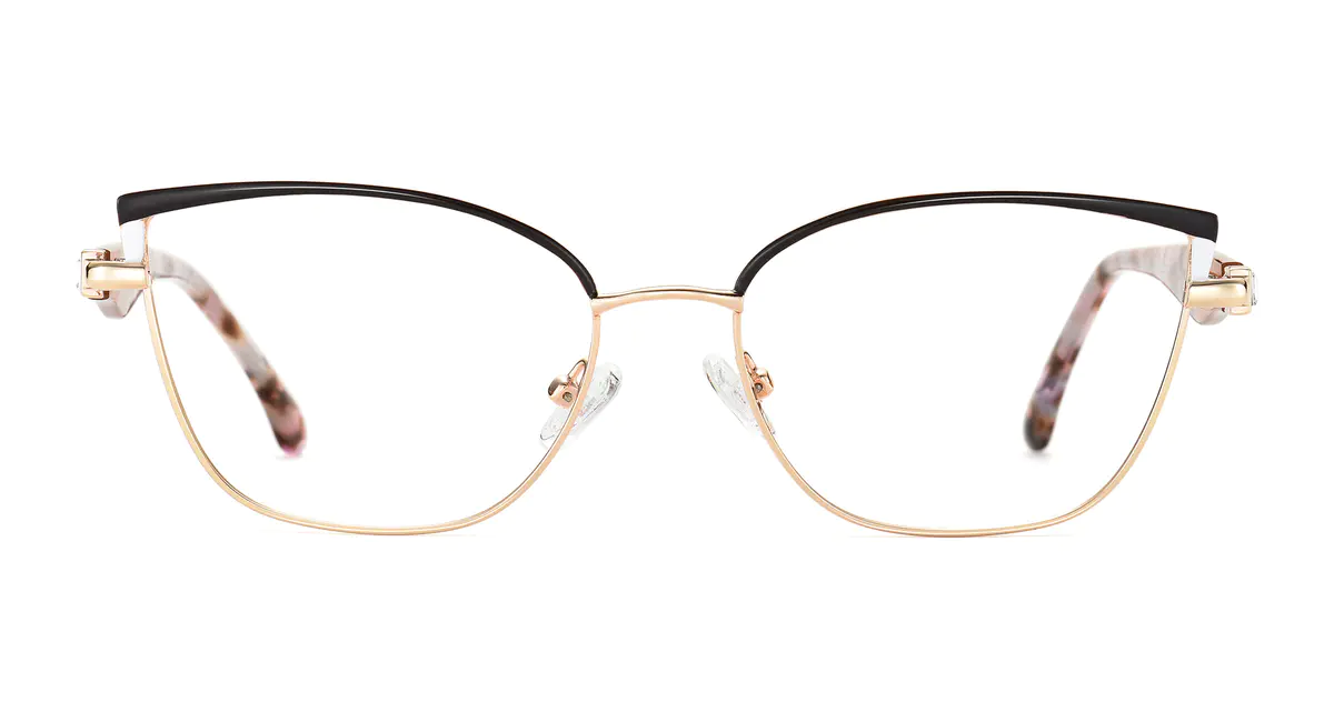 Cat-eye Gold/Brown Eyeglasses