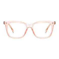 Rectangle Transparent Pink Eyeglasses