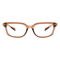 Rectangle Transparent Brown Eyeglasses