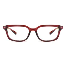 Rectangle Transparent Red Eyeglasses