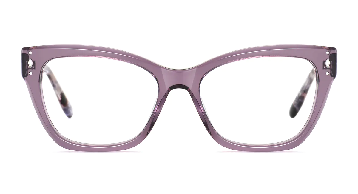 Cat-eye Transparent Purple Eyeglasses