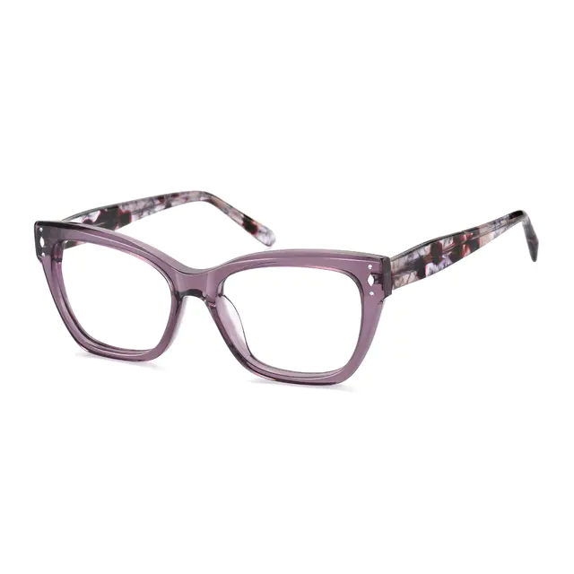 Cat-eye Transparent Purple Eyeglasses