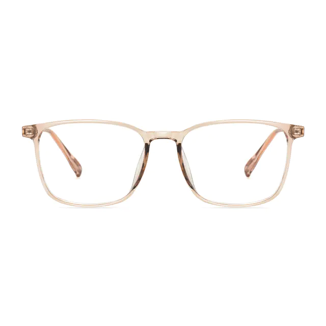 Square Light Brown Eyeglasses