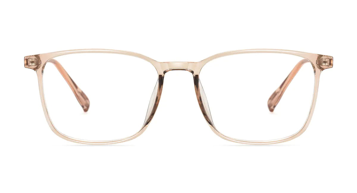 Square Light Brown Eyeglasses
