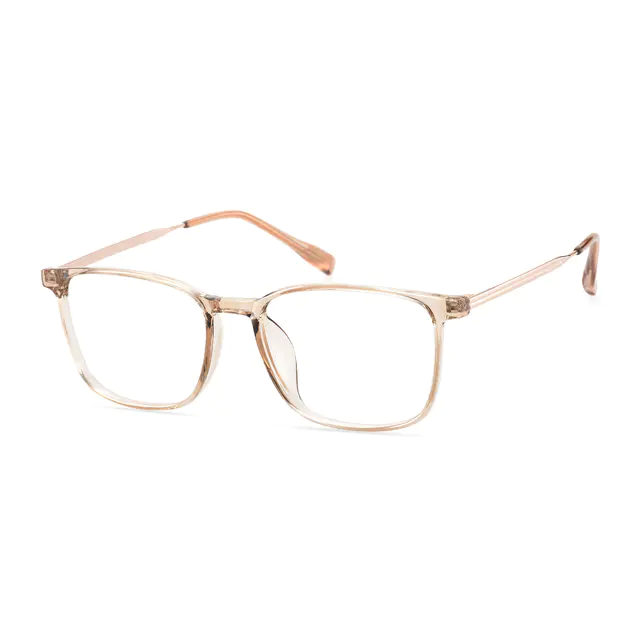 Square Light Brown Eyeglasses