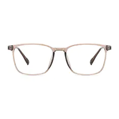 Square Transparent Brown Eyeglasses