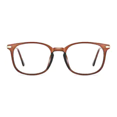 Rectangle Transparent Brown/Gold Eyeglasses