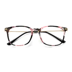 Rectangle Pink Tortoiseshell Eyeglasses