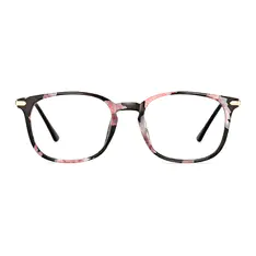 Rectangle Pink Tortoiseshell Eyeglasses