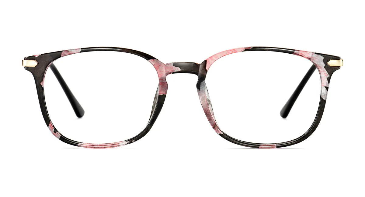 Rectangle Pink Tortoiseshell Eyeglasses