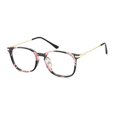 Rectangle Pink Tortoiseshell Eyeglasses