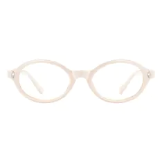 Oval White Eyeglasses