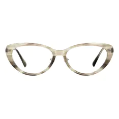 Oval Gray Striped Eyeglasses