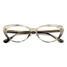 Oval Gray Striped Eyeglasses