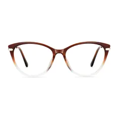 Cat-eye Gradient Brown/Gold Eyeglasses