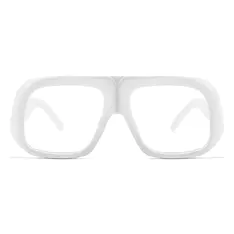 Geometric White Eyeglasses
