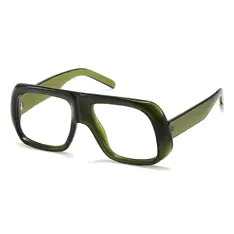 Geometric Transparent Green Eyeglasses