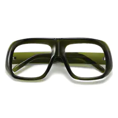 Geometric Transparent Green Eyeglasses