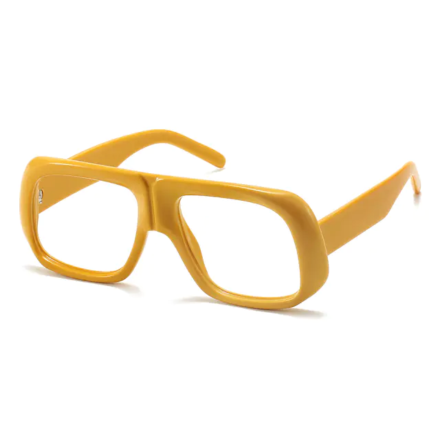 Geometric Yellow Eyeglasses