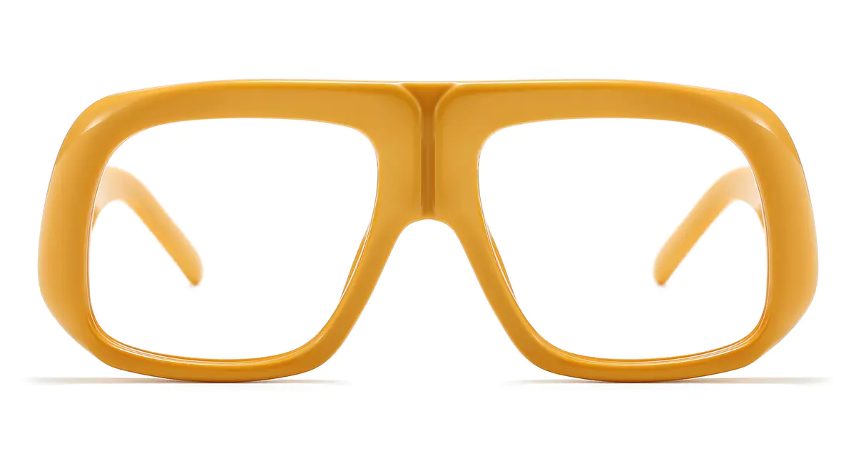 Geometric Yellow Eyeglasses