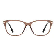 Rectangle Transparent Brown Eyeglasses