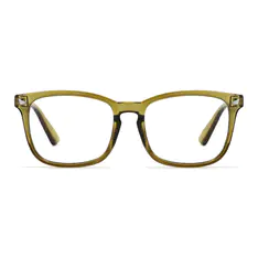 Rectangle Transparent Green Eyeglasses