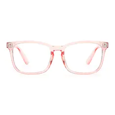 Rectangle Transparent Pink Eyeglasses
