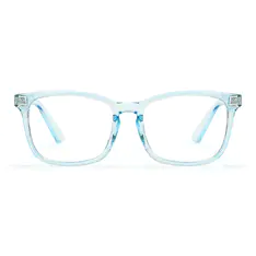 Rectangle Transparent Blue Eyeglasses