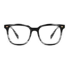 Square Black/White Striped Eyeglasses