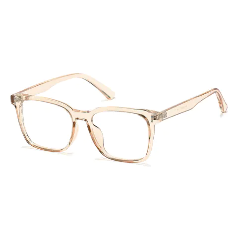 Square Transparent Amber Eyeglasses